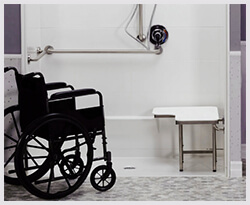 ada wheelchair shower solutions by cozy tubs